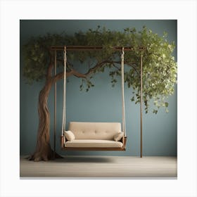Swing Chair With Tree Canvas Print