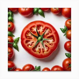 Tomatoes In A Frame 8 Canvas Print