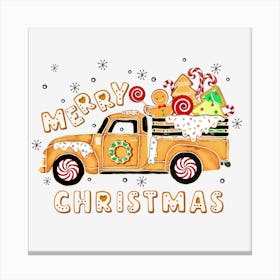 Merry Christmas Truck Canvas Print