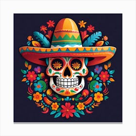 Day Of The Dead Skull 65 Canvas Print