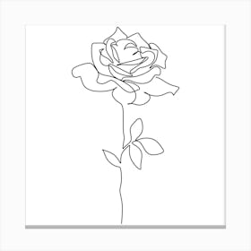 Rose One Line Canvas Print