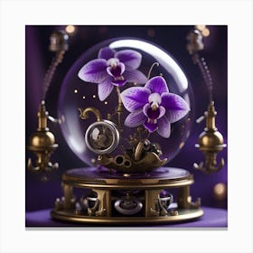 Orchid In A Snow Globe Canvas Print