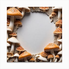 Mushrooms In A Circle Canvas Print