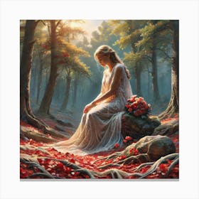 Girl In The Forest 5 Canvas Print