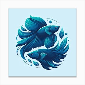 Siamese Betta Fish Canvas Print