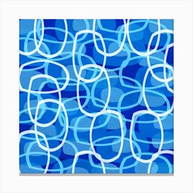 Retro Blue Abstract Pattern Canvas Print