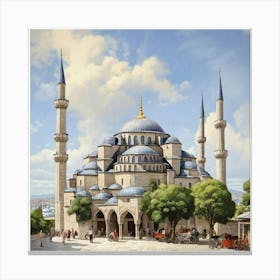 Blue Mosque paintings 3 Canvas Print