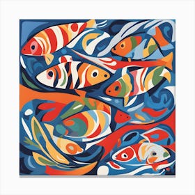 Koi Fish Matisse Style Canvas Print