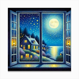 Night At The Window Canvas Print