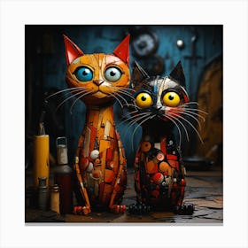 Whimsical Kitty Art Canvas Print