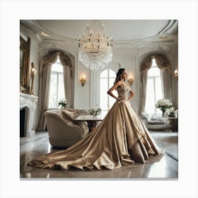 Bride In A Ball Gown Canvas Print