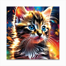 Kitten With Blue Eyes Canvas Print