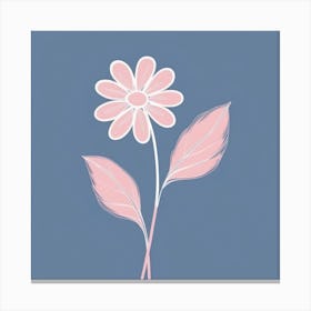 A White And Pink Flower In Minimalist Style Square Composition 277 Canvas Print