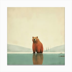 Bear In The Water 1 Canvas Print