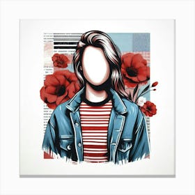 Girl With Flowers Canvas Print