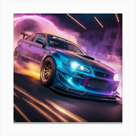 Drift Car Background Light Effect Canvas Print