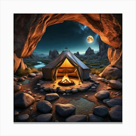Tent In The Cave Canvas Print