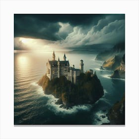 Castle On A Rocky Island Canvas Print