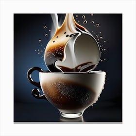 Coffee Pouring Out Of A Cup Canvas Print