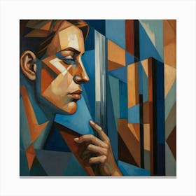 Default A Cubist Portrait Of A Person Gazing Into A Mirror Fac 0 Canvas Print
