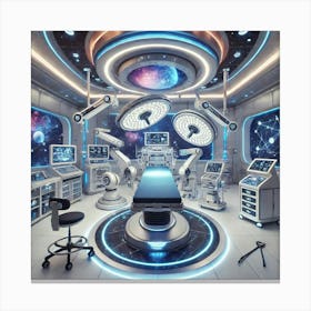 A Futuristic Stellar Surgery Room In The Celestial Canvas Print