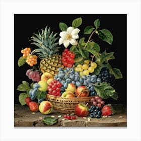 A collection of different delicious fruits 16 Canvas Print