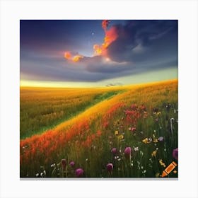 Field Of Flowers Canvas Print