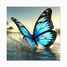 Butterfly In Water 2 Canvas Print