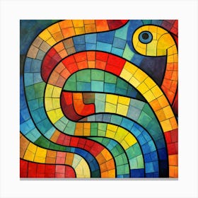 Maraclemente Snake Painting Style Of Paul Klee Seamless Canvas Print