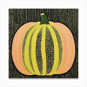 Yayoi Kusama Inspired Pumpkin Green 4 Canvas Print