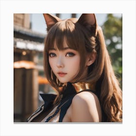 Cute anime girl in cosplay dress Canvas Print