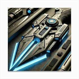 A Detailed Close Up Of A Futuristic Energy Blade Used By The Martian Shock Troopers Canvas Print