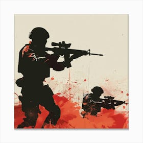 Soldier In Action Canvas Print