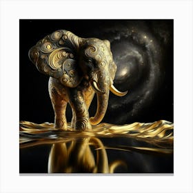 Golden Elephant 2 Canvas Print