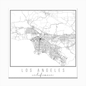 Los Angeles California Street Map Canvas Print