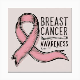 Women Breast Cancer Awareness background in Pink Ribbon international symbol for month October clipart and poster clipart and wall art 34 Canvas Print