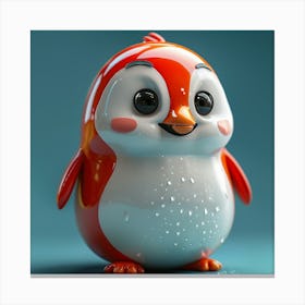 Cute Red Penguin  Canvas Print