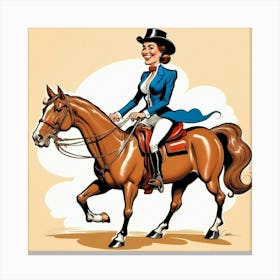 Equestrian Woman Riding Horse 1 Canvas Print