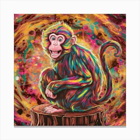 Monkey On A Stump Canvas Print