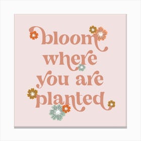 Bloom where you are planted boho flowers 1 Canvas Print