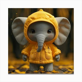 Rainy Day Elephant Canvas Print