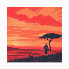 Sunset In The Savannah 6 Canvas Print