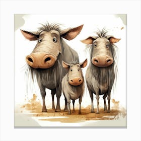 Warthogs Cartoon Stampe su tela