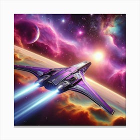 Spaceship In Space 10 Canvas Print