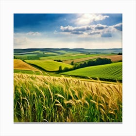 Grass German Cultivate Commercial Ecology Plant Sun Day Cultivated Scene Green Flying Pa (6) Canvas Print