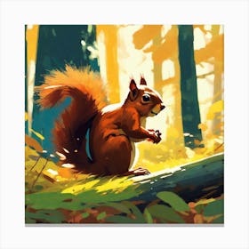 Squirrel In The Woods 35 Canvas Print