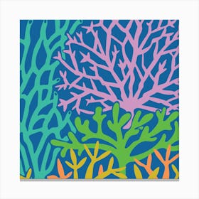 CORAL GARDENS Coastal Beach Undersea Reef in Bright Summer Colours Canvas Print