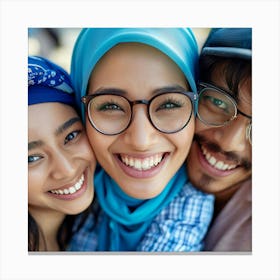 Happy Muslim Family Canvas Print