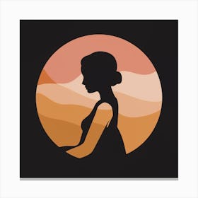 Silhouette Of Woman Canvas Print