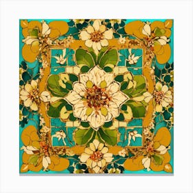Victorian Floral Tile 2 Canvas Print